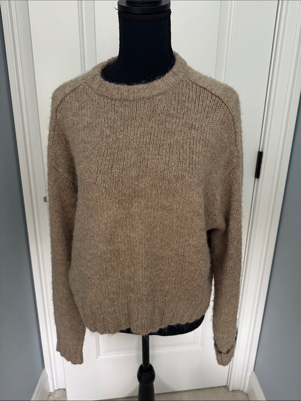 Anthropologie Cozy Crewneck Women’s Sweater in Taupe medium